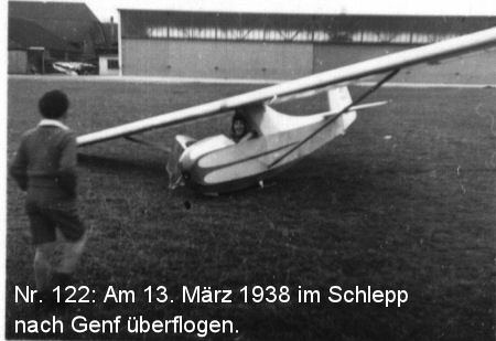 Nr. 122: Am 13. März 1938 im Schlepp nach Genf überflogen