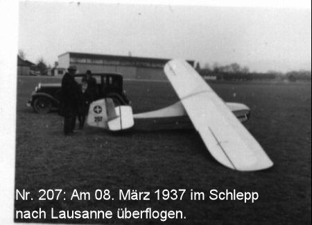Nr. 207: Am 08. März 1937 im Schlepp nach Lausanne überflogen