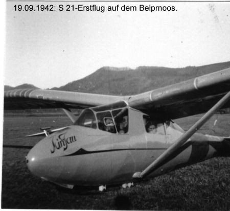 19.09.1942: S21-Erstflug auf dem Belpmoos
